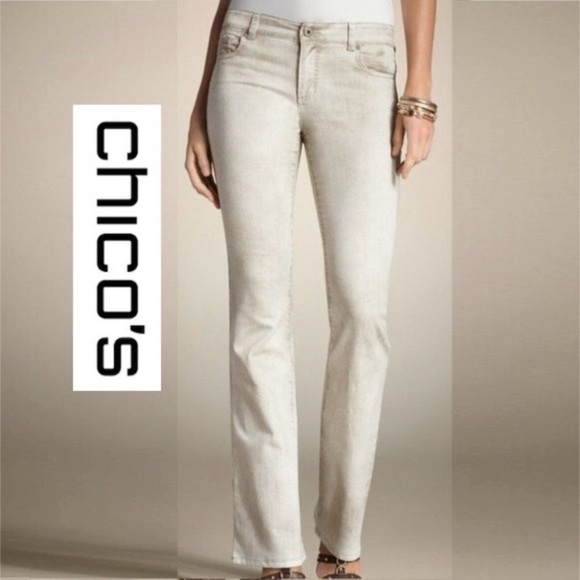 Chico's Denim - Chico's Platinum Denim NWOT Light Tan/ Brown Bootcut Jeans